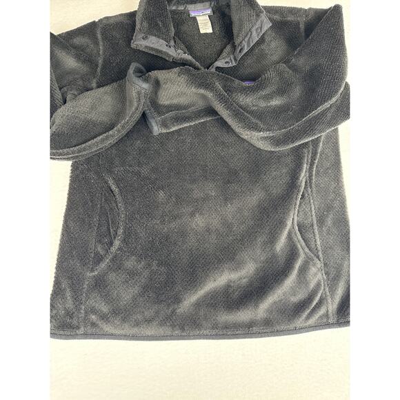 Patagonia re tool black T snap fleece women’s large - Picture 5 of 9